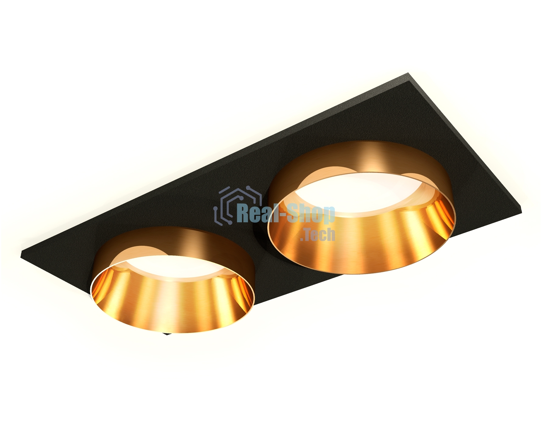Комплект встраиваемого светильника Ambrella light XC6526024 SBK/PYG черный песок/золото желтое полированное MR16 GU5.3 (C6526, N6134)