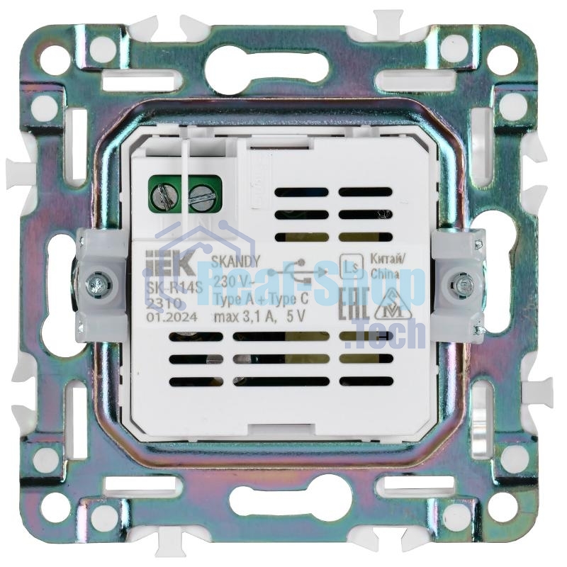 SKANDY Розетка USB A+C 3,1А SK-R14S серебряный  | SK-U22-D31-K23 | IEK