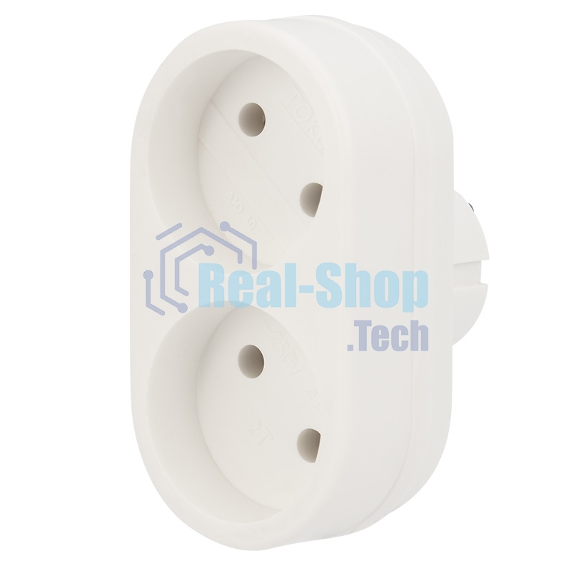 Двойник электрический Rexant 6А без заземления, белый