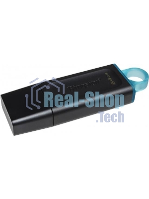 Флешка USB Kingston DataTraveler Exodia (DTX/64GB), 64Gb, USB 3.2 Gen 1, R/W 200/60, черный/бирюзовый