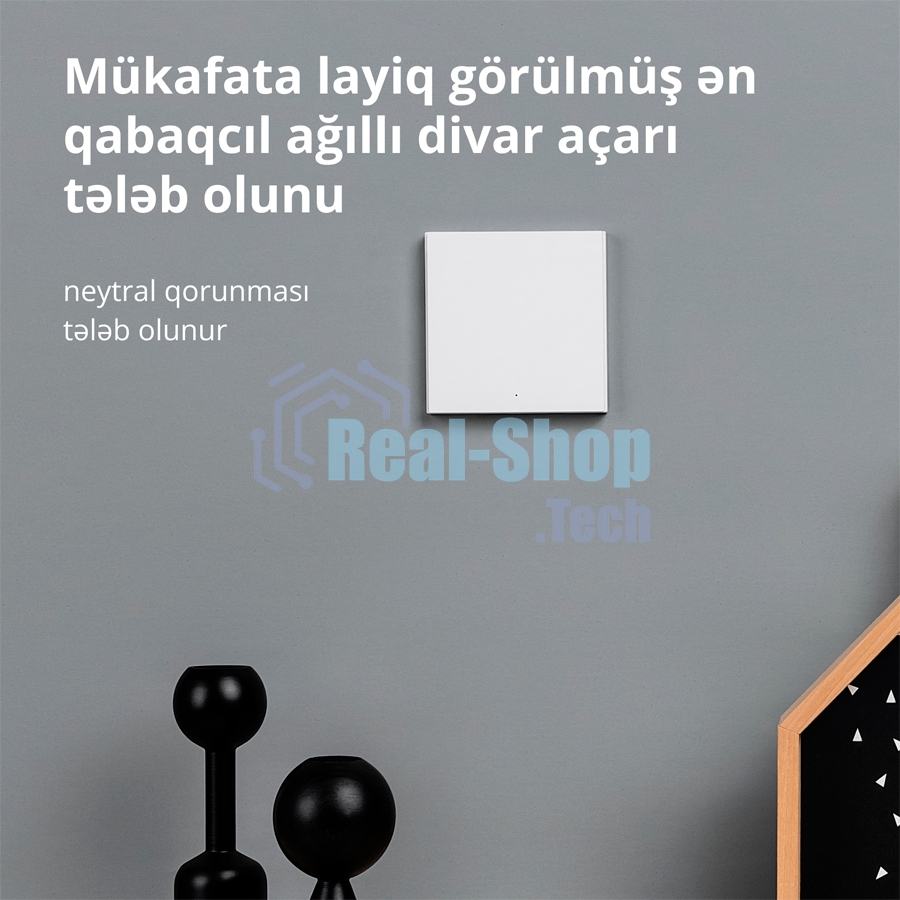 Выключатель умный Aqara Smart wall switch H1 ((with neutral, single rocker) WS-EUK03