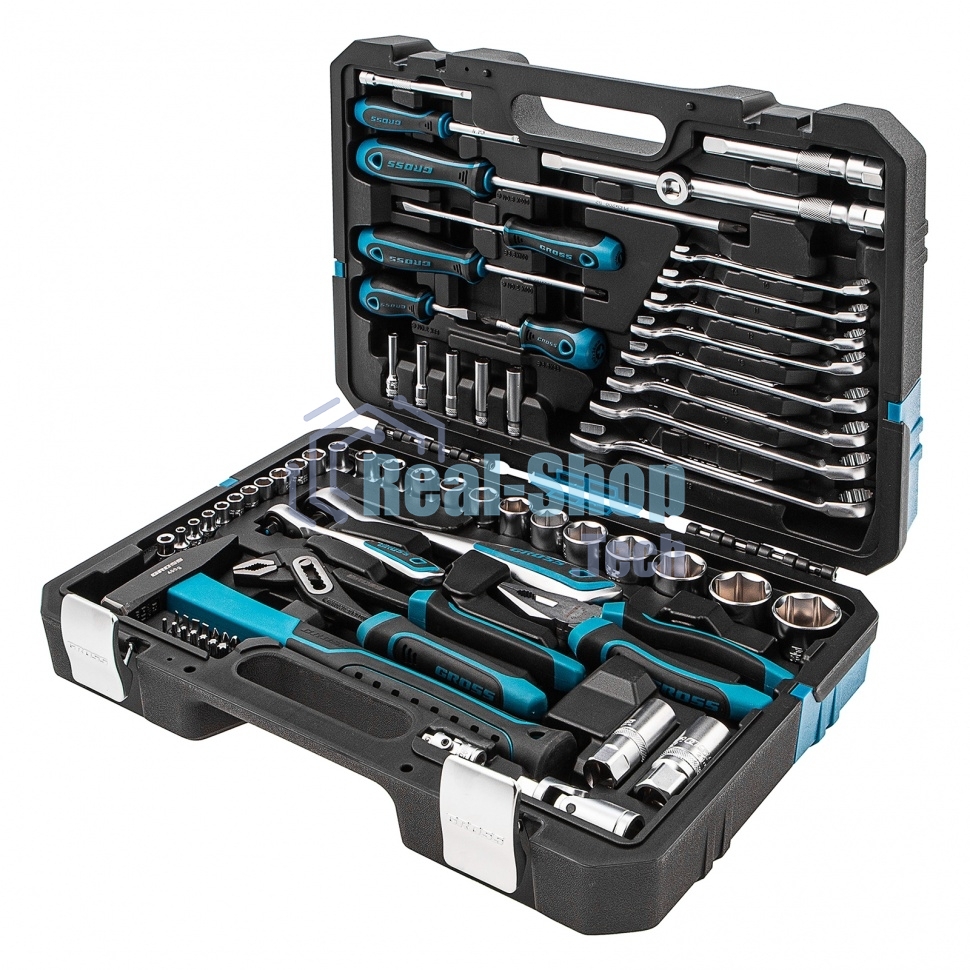 Набор инструментов Gross 76 предметов, 120 зубьев, CrV1/4, 1/2