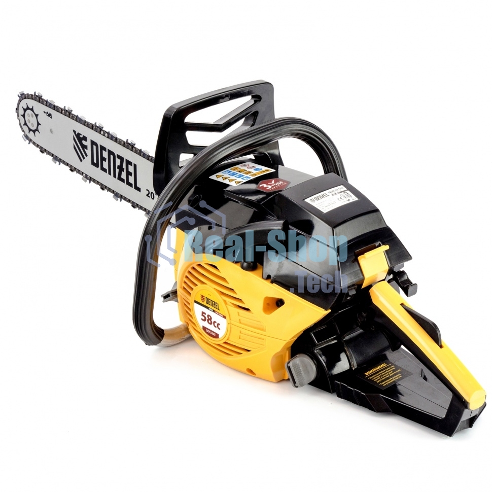 Пила цепная бензиновая Denzel DGS-5820, шина 50 см, 58см3, 4,1 л.с., шаг 0,325, паз 1,5 мм