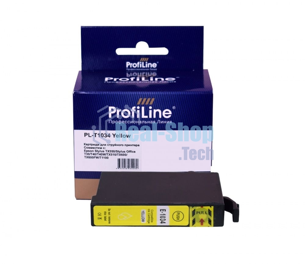 Картридж струйный ProfiLine PL-T1034 для принтеров Epson Stylus TX550/Stylus Office T30/T40/T40W/TX510/TX600/TX600FW/T1100 с чернилами Yellow 11,1 мл
