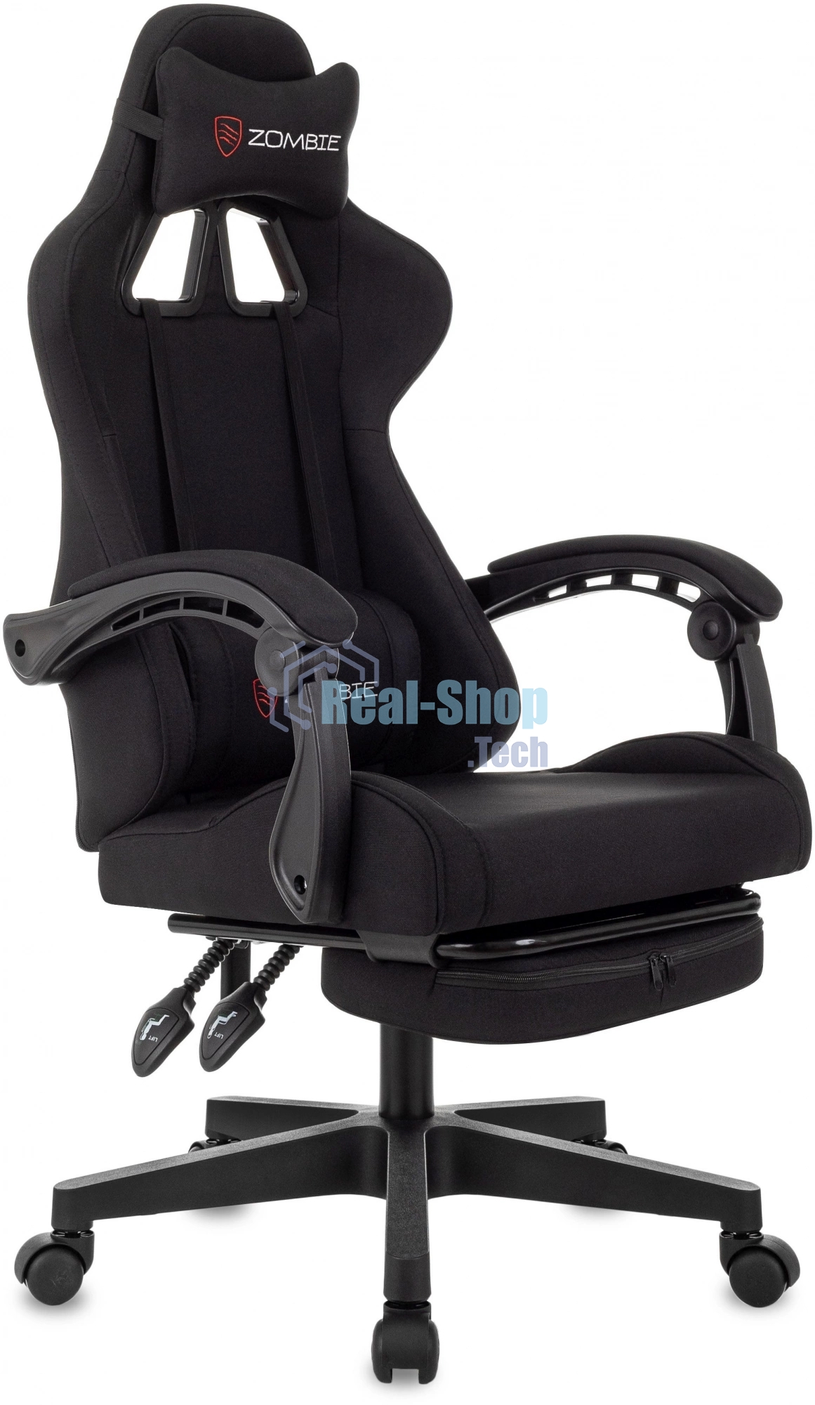 Кресло игровое Zombie Shadow черный Neo Black с подголов. крестов. пластик подст. для ног пластик черный