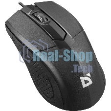 Мышь проводная Defender Optimum MB-270 черный, 1000 dpi, USB, кнопки - 3