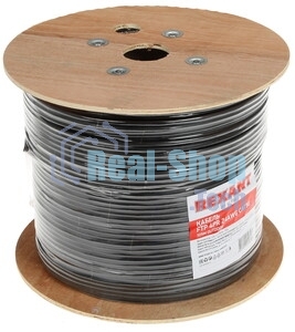 Кабель витая пара Rexant FTP 4PR 24AWG, cat.5e наружный (OUTDOOR) (бухта 305м) (в коробке)