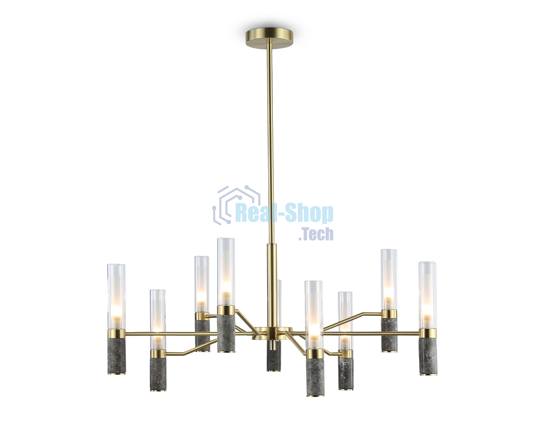 Люстра Ambrella light LH53355/9 GD/CL/WH золото/прозрачный/белый G9*9 max 40W D850*890