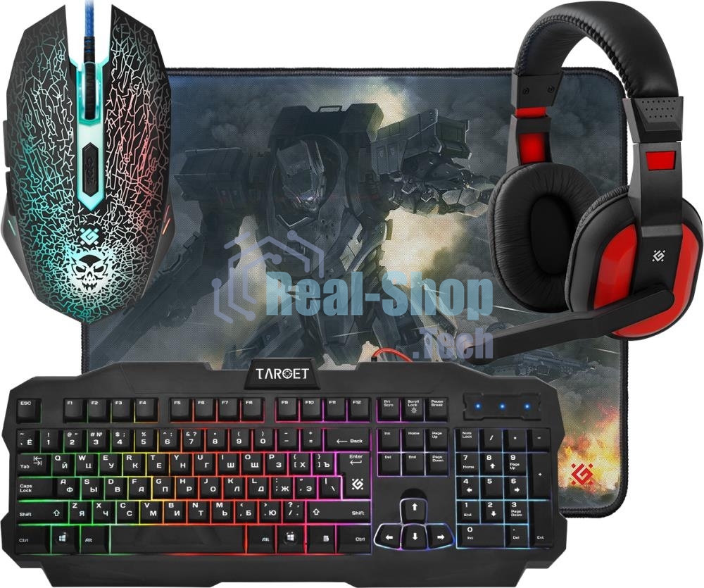 Комплект клавиатура + мышка +PAD +HEADSET Defender TARGET MKP-350