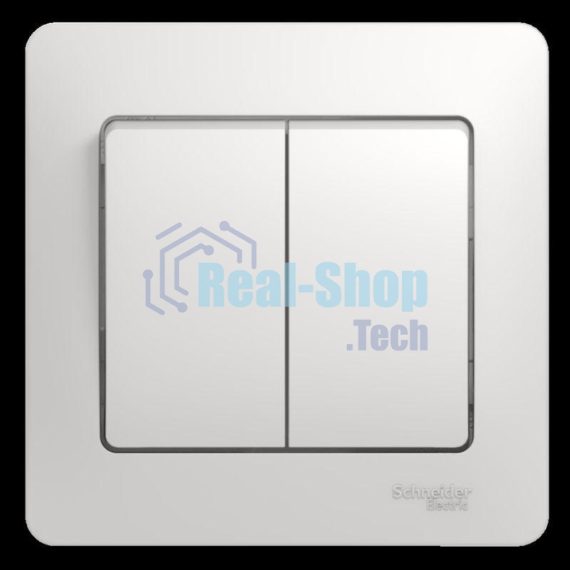 Выключатель 2-кл. СП Glossa 10А IP20 10AX в сборе белый SchE GSL000152