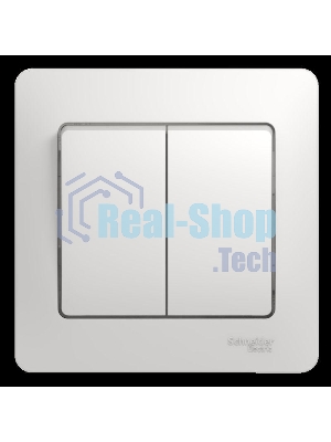 Выключатель 2-кл. СП Glossa 10А IP20 10AX в сборе белый SchE GSL000152