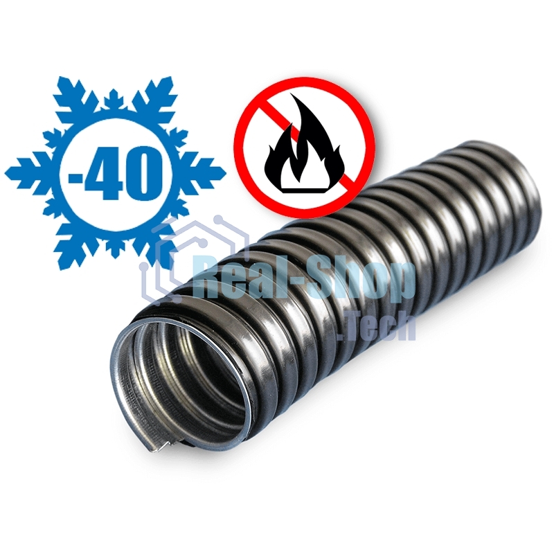 Металлорукав в ПВХ изоляции МРПИ НГ 10 d10мм без протяжки черный (уп.50м) ЗЭТА zeta42233