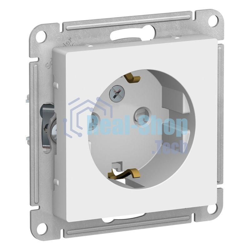 Розетка с заземлением со шторками Schneider-electric ATN000145 ATLASDESIGN, 16А, механизм, БЕЛЫЙ