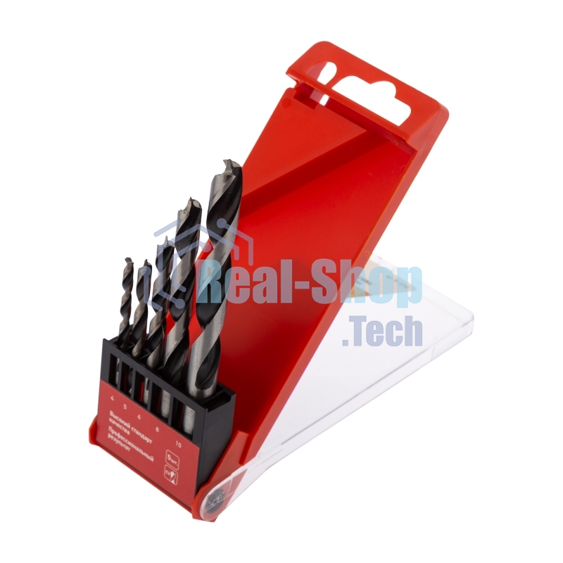 Набор сверл по дереву 4-10 мм, 5 шт. Kranz