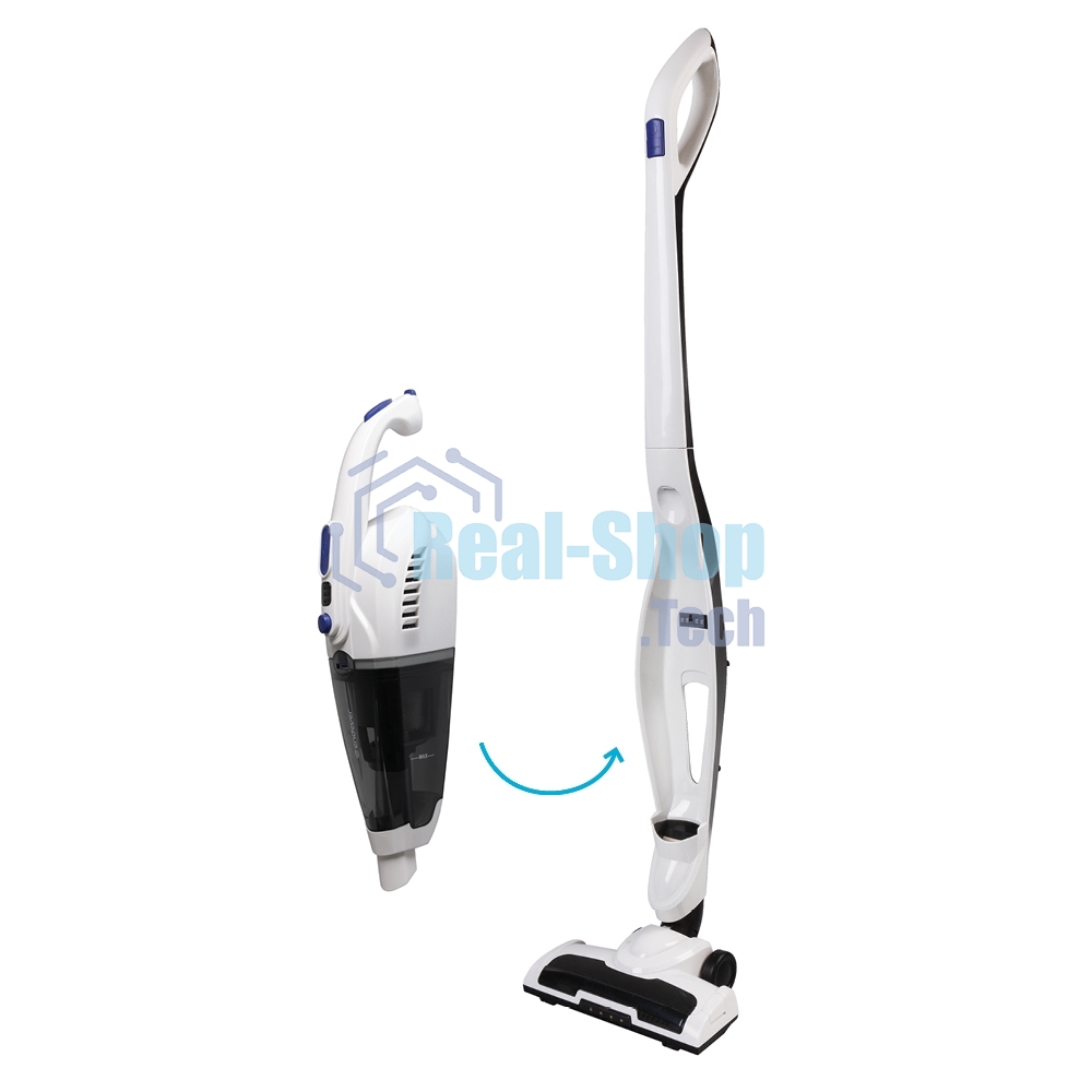Пылесос вертикальный Endever SkyClean VC-300 белый/черный, питание от аккумулятора, 75 Вт, уборка сухая, пылесборник 0.8 л