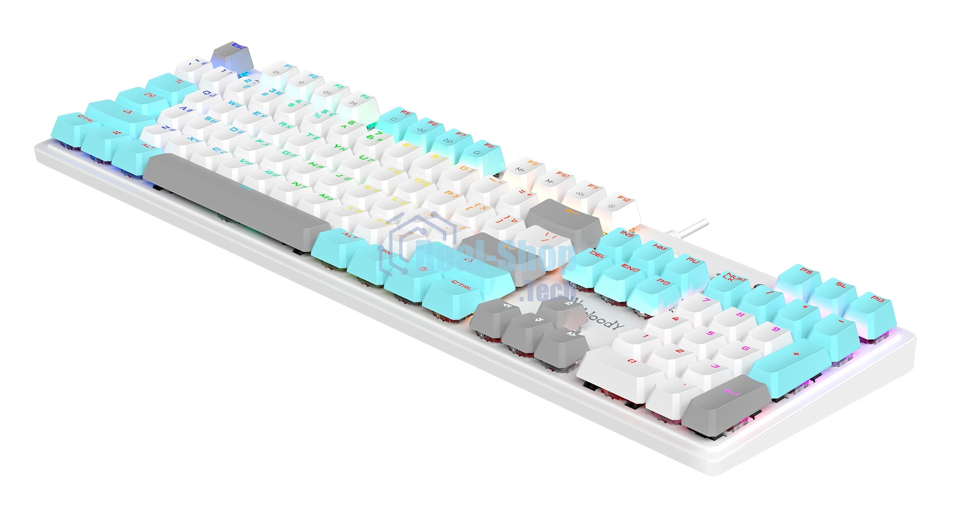 Клавиатура проводная A4Tech Bloody S510N USB белый