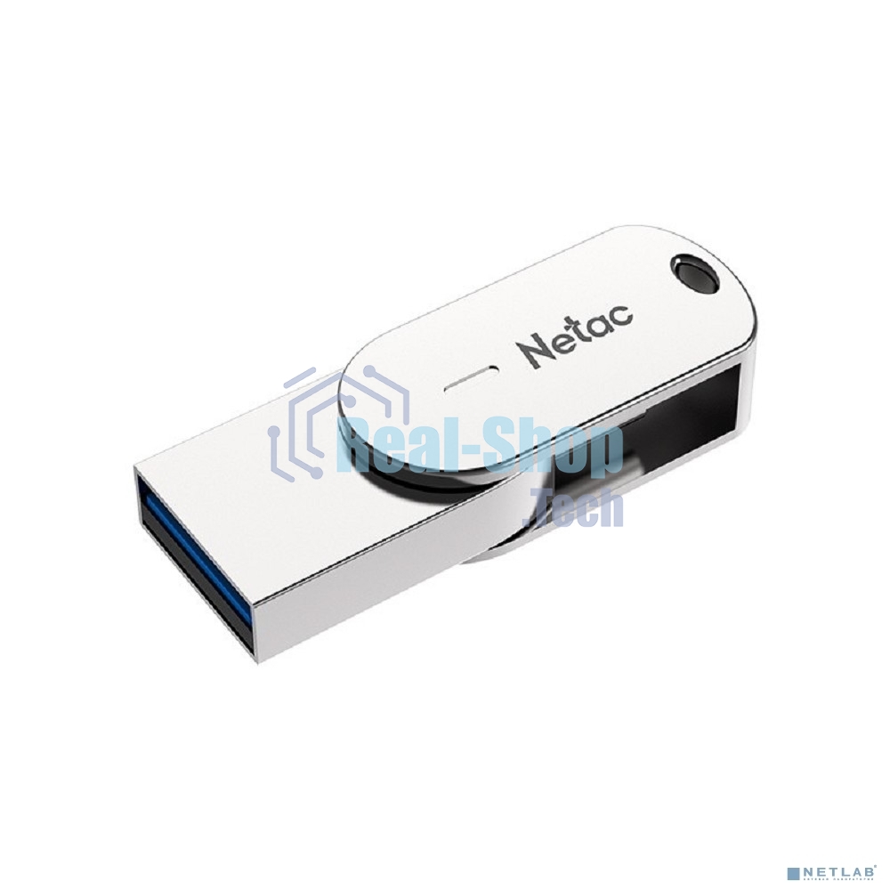 Флешка USB Netac U785 (NT03U785C-032G-30PN), 32Gb, USB 3.0/TypeC, R/W 110/45, серебристый