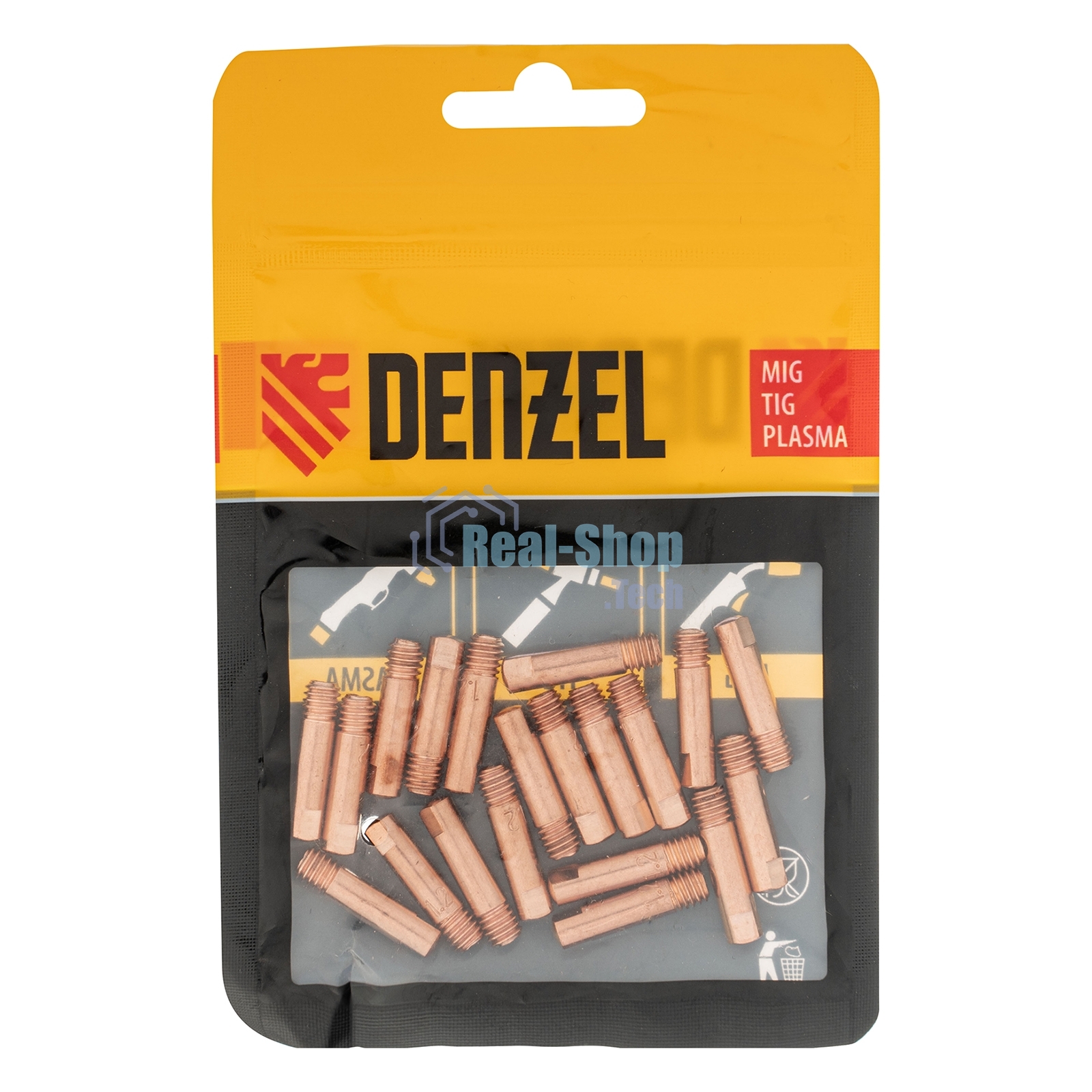 Токосъемный наконечник под проволоку Denzel 1,2 мм, М5х24, E-CU, 20 шт для MIG горелки тип 15