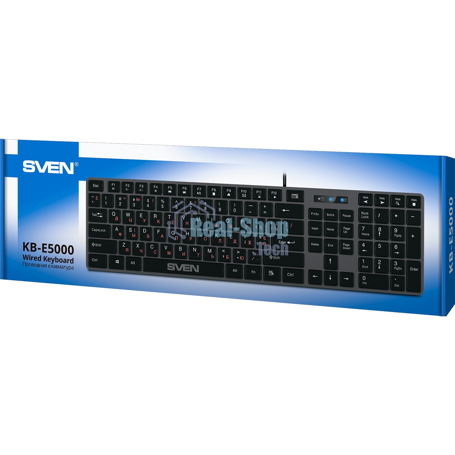 Клавиатура проводная SVEN KB-E5000 серый металлик (slim, 109 кл., USB)