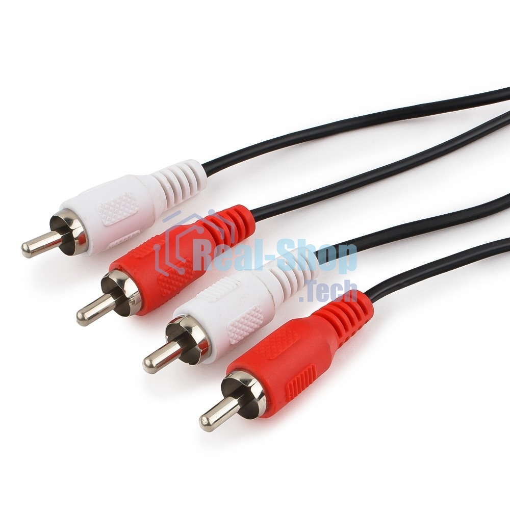Кабель аудио Cablexpert CCA-2R2R-10M-N, 2xRCA/2xRCA, 10м, черный, пакет