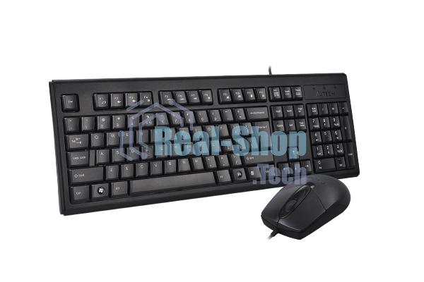 Комплект клавиатура+мышь A4Tech KRS-8372 проводной, USB, 1200 DPI, чёрный