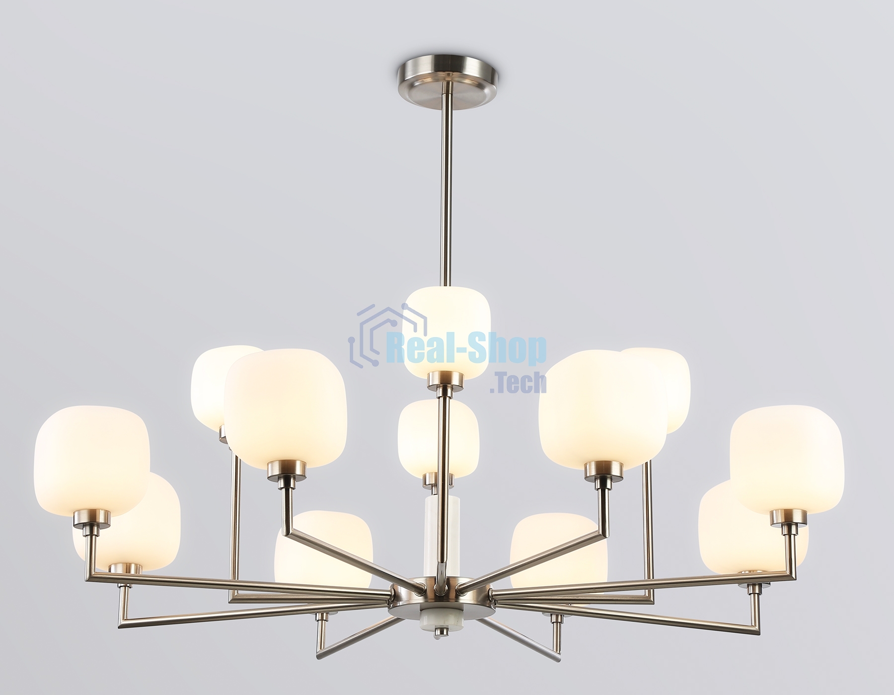 Люстра Ambrella light LH53005/12 SN/FR сатин никель/белый матовый G9*12 max 40W D910*680