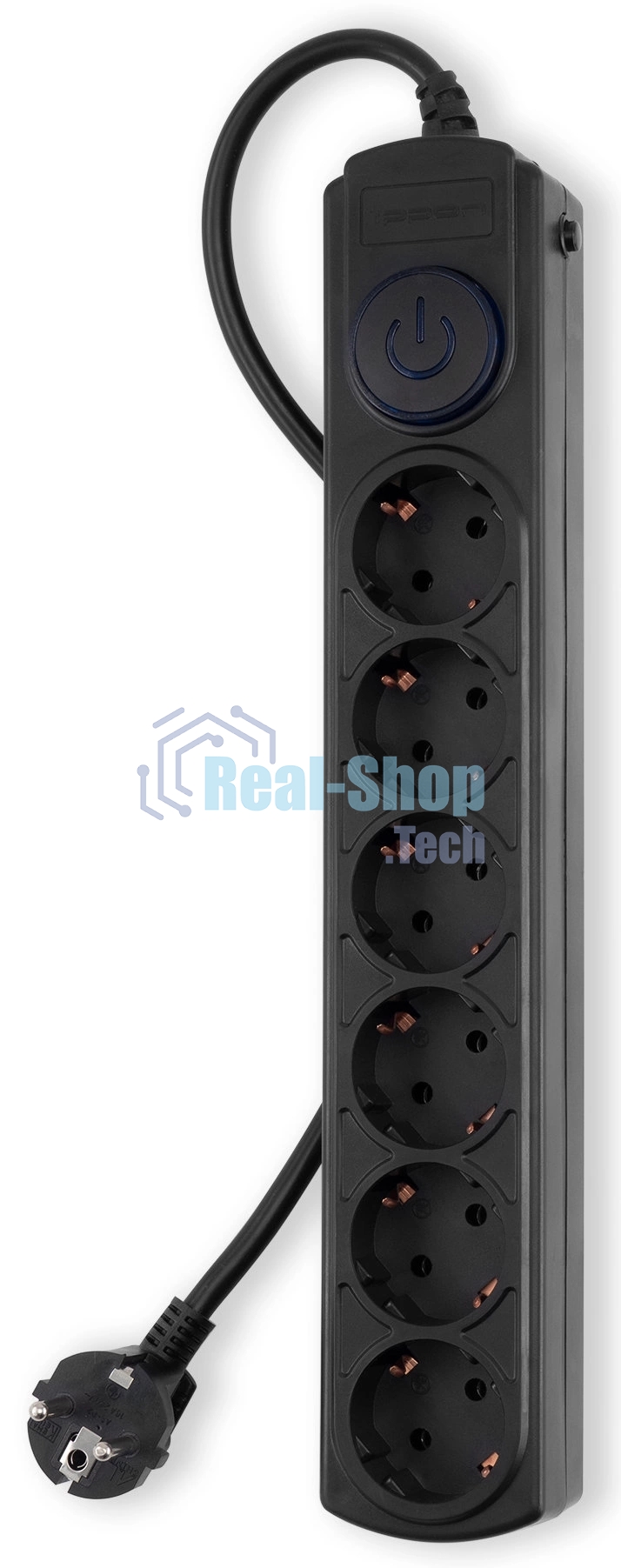 Сетевой фильтр Ippon BK-6-EU-5-16-B 5м, 6 розеток, черный, коробка