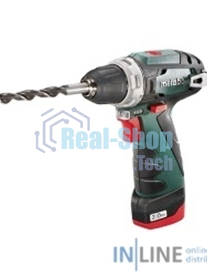 Дрель-шуруповерт Metabo PowerMaxx BS 600080500, 12 В, 2 Ач, 34 Нм, щеточный
