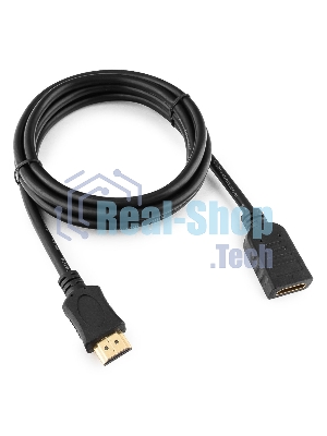 Кабель-удлинитель HDMI Cablexpert CC-HDMI4X-6, 19M/19F, v2.0, позол.разъемы, экран, 1.8м, черный, пакет