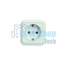 Розетка 1-м Makel ОП 16А IP20 квадратная с заземл. крем