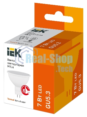 Лампа cветодиодная IEK LLE-MR16-7-230-30-GU5 ECO MR16 софит 7Вт 230В 3000К GU5.3