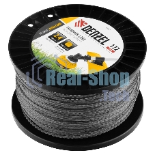 Леска для триммера Denzel двухкомпонентная, зубчатый квадрат, 2,4 мм х 172 м, на DIN кат. EXTRA CORD