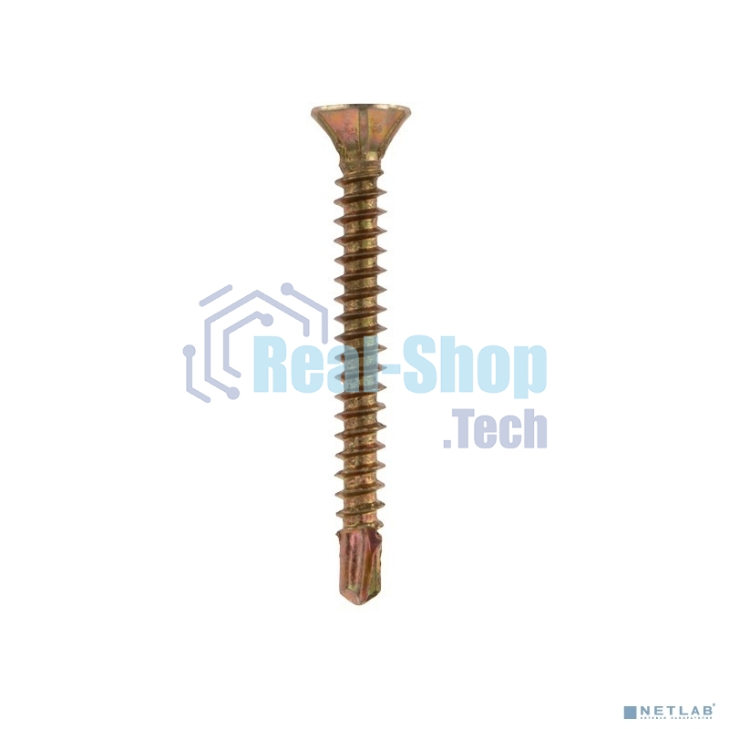 Саморез оконный Kranz сверло, 3.9х35, желтый цинк, короб (500 шт./уп.)