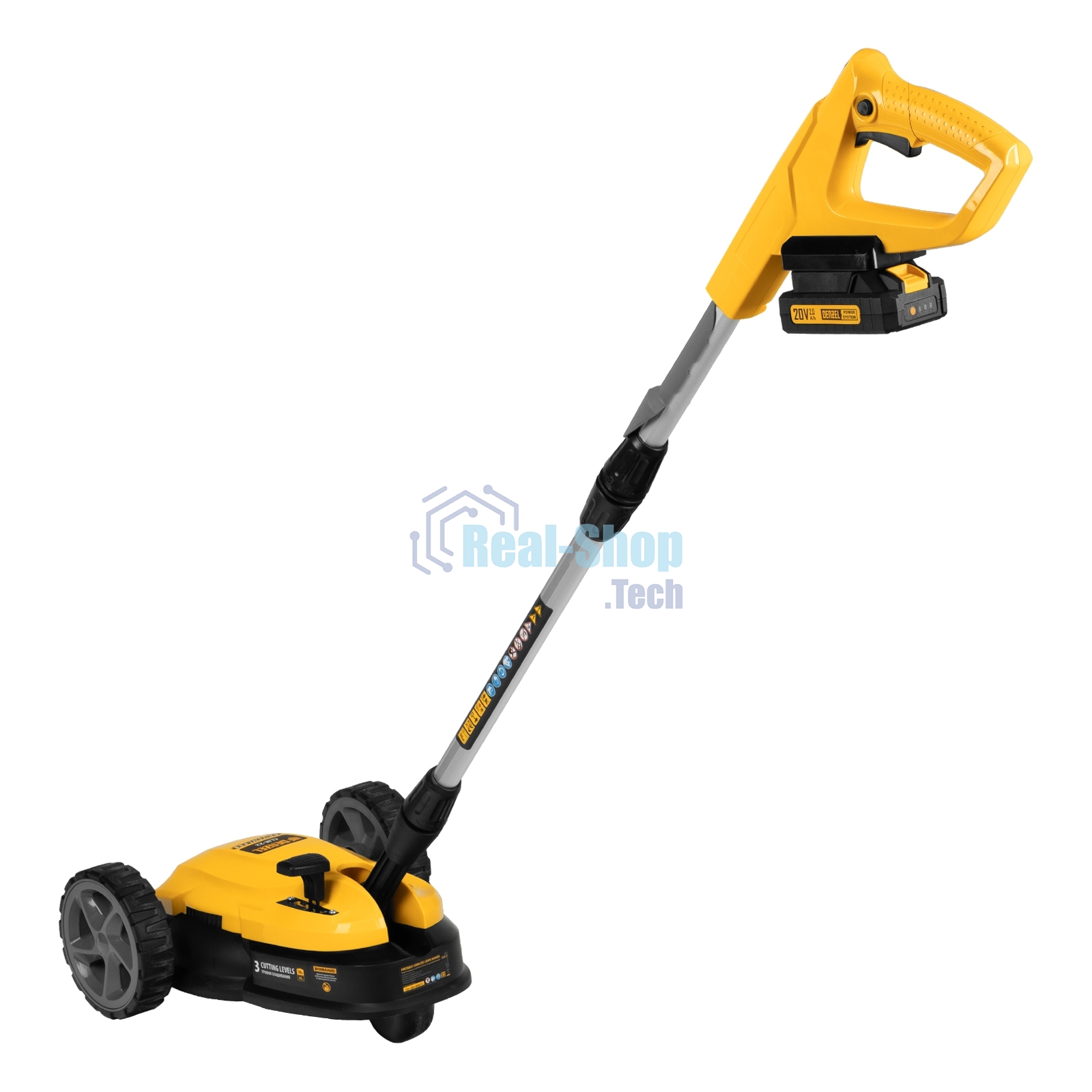 Портативная аккумуляторная газонокосилка Denzel CLM-22, Li-ion, 20В, 220 мм