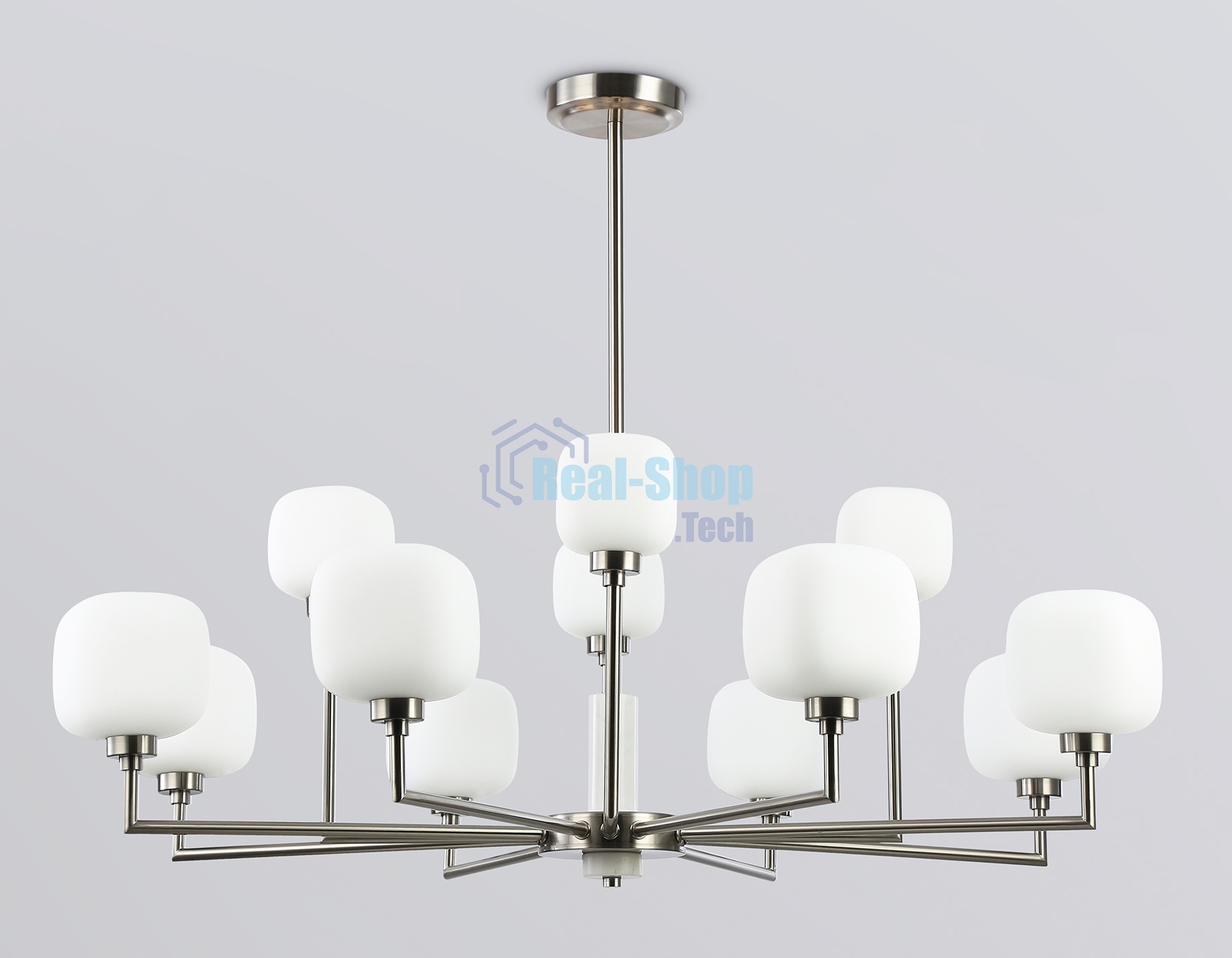 Люстра Ambrella light LH53005/12 SN/FR сатин никель/белый матовый G9*12 max 40W D910*680