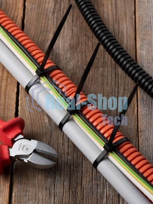 Хомут EKF plc-fl-ctsb-4.8x300 P6.6 стандартный (ч), 4.8x300 (100шт) FlexLock PROxima