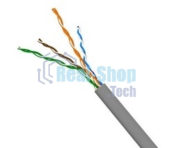 Кабель TWT UTP, серии XS, 2 пары, Кат.5e, PVC, 305 метров, серый