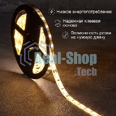 Лента светодиодная 3 м 12 В 5050 2700 К IP65 60 LED/м для БП с клеммами LAMPER