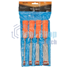 Набор стамесок Sparta 4 шт, 6-12-18-24 мм, плоские, пластиковые ударные рукоятки