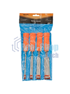 Набор стамесок Sparta 4 шт, 6-12-18-24 мм, плоские, пластиковые ударные рукоятки