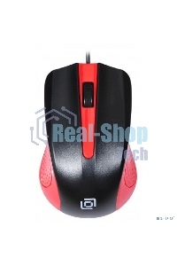 Мышь проводная Oklick 225M черный/красный, 1200 dpi, USB, кнопки - 3
