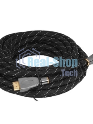 Кабель HDMI Wize WAVC-HDMIRA-7M 7 м., v.2.0b, 19M/19M, 4K/60 Hz 4:4:4, 26 AWG, HDCP 1.4, HDCP 2.2, Ethernet, позол.угловой разъем, экран, черный, пакет
