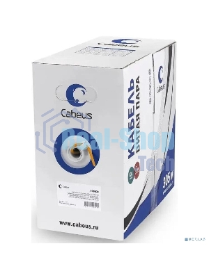 Кабель витая пара Cabeus UTP-4P-Cat.6-SOLID-LSZH UTP (U/UTP), категория 6, 4 пары 0,57мм (23 AWG), одножильный, LSZH (Low Smoke Zero Halogen) (305 м)