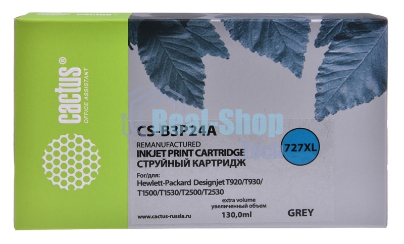 Картридж струйный Cactus CS-B3P24A №727 серый (130 мл) для HP DJ T920/T1500/T2530