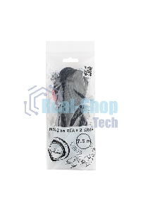 Кабель аудио Cablexpert CCA-2R2R-7.5M, 2xRCA - 2xRCA, 7,5м