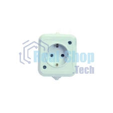 Розетка 1-м Makel ОП 16А IP44 п/герм. с заземл. белый