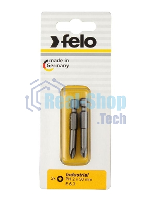 Бита крестовая PH 2х50 серия Industrial (уп.2шт) в блистере Felo 03202536
