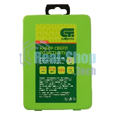 Набор сверл по металлу Сибртех, 1-10 мм (через 0,5 мм,3.2,4.8 мм), HSS, 21шт, мет.бокс, цилин.хв