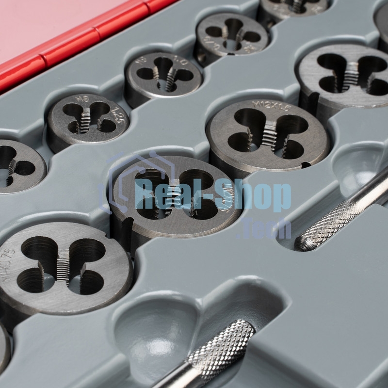 Набор метчиков и плашек Matrix М2-М18, 110 шт. метал. кейс