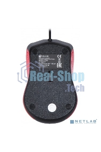 Мышь проводная Oklick 225M черный/красный, 1200 dpi, USB, кнопки - 3